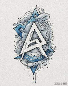 92. tattoo design: a "vetar" rune blending in... - эскиз тату (№1752854546_0, 18.07.2025 16:02) — Tatufoto.com