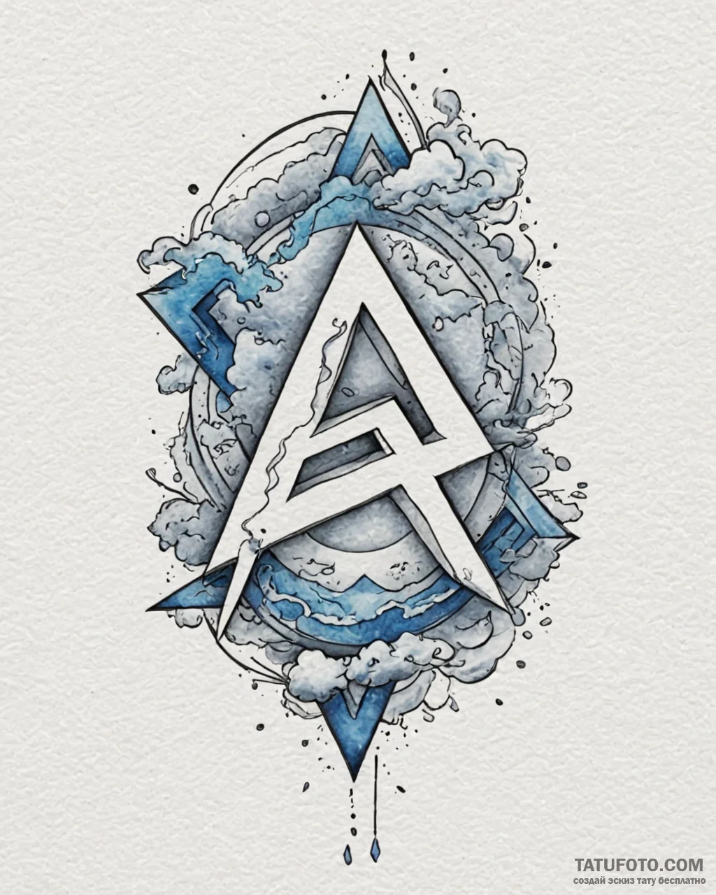 92. tattoo design: a "vetar" rune blending in... - эскиз тату (№1752854546_0, 18.07.2025 16:02) — Tatufoto.com