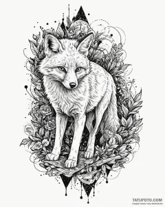 A linework tattoo of the fox that follows fle... - эскиз тату (№1752854631_0, 18.07.2025 16:03) — Tatufoto.com