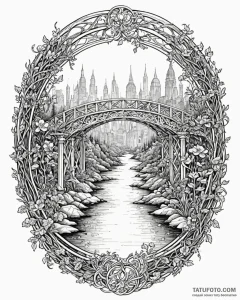 Tattoo sketch a stylized "bridge" that connec... - эскиз тату (№1752854715_0, 18.07.2025 16:05) — Tatufoto.com