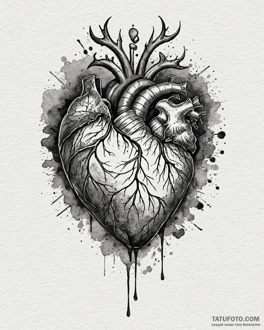 Tattoo design a blackwork heart with a unique... - эскиз тату (№1752854800_0, 18.07.2025 16:06) — Tatufoto.com
