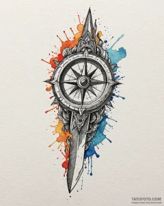 Tattoo sketch a tactical knife blade with a s... - эскиз тату (№1752854970_0, 18.07.2025 16:09) — Tatufoto.com
