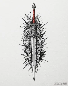 Tattoo sketch a broken sword that has been re... - эскиз тату (№1752855396_0, 18.07.2025 16:16) — Tatufoto.com