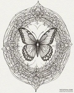 Butterfly, concept art for tattoo, geometric... - эскиз тату (№1752855904_0, 18.07.2025 16:25) — Tatufoto.com
