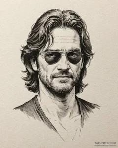 A sketch of kurt russell as snake plissken fr... - эскиз тату (№1752855990_0, 18.07.2025 16:26) — Tatufoto.com