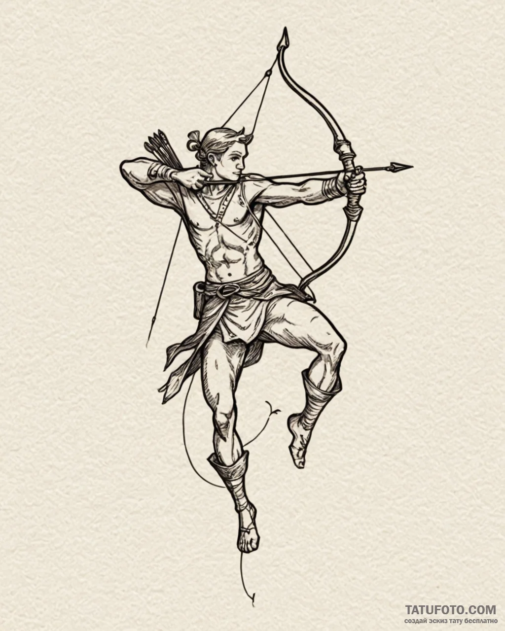 Tattoo sketch a sagittarius archer accidental... - эскиз тату (№1752856159_0, 18.07.2025 16:29) — Tatufoto.com