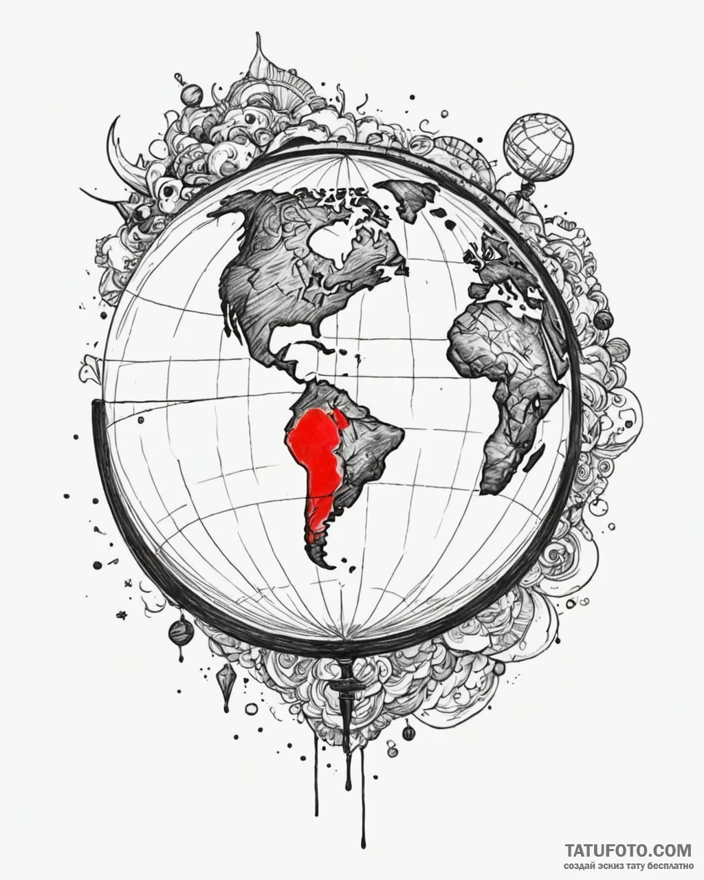 A chicano style tattoo of the "the world is y... - эскиз тату (№1752857263_0, 18.07.2025 16:47) — Tatufoto.com