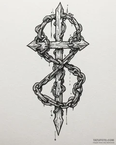 Tattoo design a broken chain with one strong,... - эскиз тату (№1752857347_0, 18.07.2025 16:49) — Tatufoto.com
