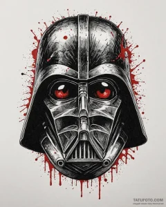 Trash polka tattoo sketch of darth vader's he... - эскиз тату (№1752860351_0, 18.07.2025 17:39) — Tatufoto.com