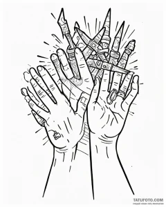 A shot of a person's hands, worn and callouse... - эскиз тату (№1752860954_0, 18.07.2025 17:49) — Tatufoto.com