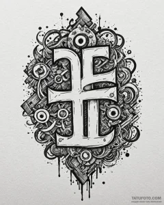 A trash polka tattoo of the swastika tattoo b... - эскиз тату (№1752861380_0, 18.07.2025 17:56) — Tatufoto.com