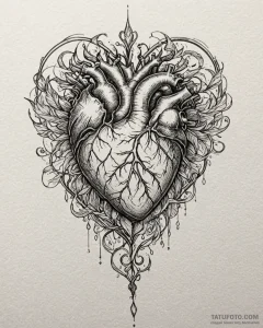 Tattoo design a heart with a subtle "pulse" l... - эскиз тату (№1752862574_0, 18.07.2025 18:16) — Tatufoto.com