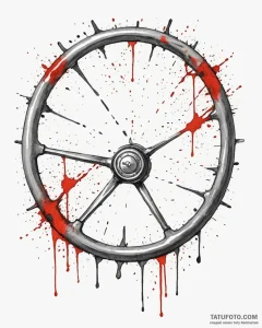 Steering wheel, tattoo drawing outline, on a... - эскиз тату (№1752863254_0, 18.07.2025 18:27) — Tatufoto.com