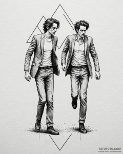 A sketch of the hallway fight scene from oldb... - эскиз тату (№1752863680_0, 18.07.2025 18:34) — Tatufoto.com
