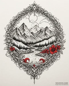Tattoo sketch a minimalist mountain range spl... - эскиз тату (№1752864702_0, 18.07.2025 18:51) — Tatufoto.com