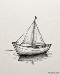 A watercolor sketch of the paper boat from ro... - эскиз тату (№1752865468_0, 18.07.2025 19:04) — Tatufoto.com