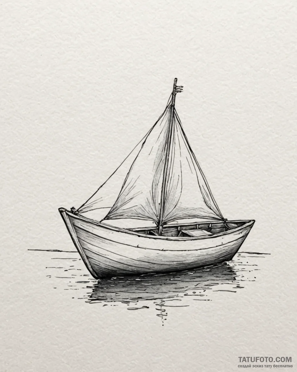 A watercolor sketch of the paper boat from ro... - эскиз тату (№1752865468_0, 18.07.2025 19:04) — Tatufoto.com