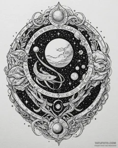 Tattoo design the ruling planet's symbol inte... - эскиз тату (№1752865552_0, 18.07.2025 19:05) — Tatufoto.com