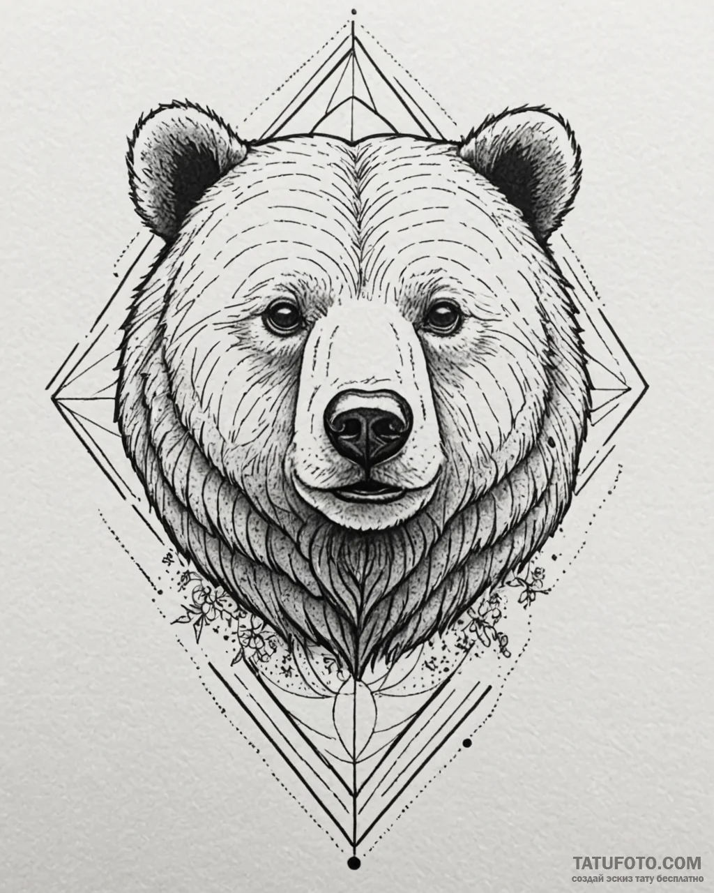 Bear, tattoo flash sheet design, on a clean w... - эскиз тату (№1752866404_0, 18.07.2025 19:20) — Tatufoto.com