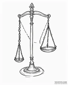 Tattoo sketch a balanced libra scale, perfect... - эскиз тату (№1752867338_0, 18.07.2025 19:35) — Tatufoto.com