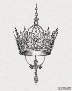 Tattoo sketch a small, minimalist crown or ti... - эскиз тату (№1752867508_0, 18.07.2025 19:38) — Tatufoto.com