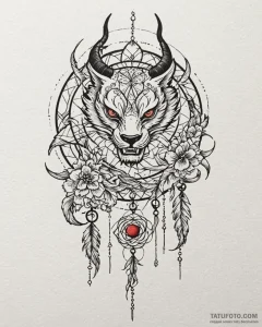 Tattoo sketch a geometric interpretation of a... - эскиз тату (№1752867849_0, 18.07.2025 19:44) — Tatufoto.com