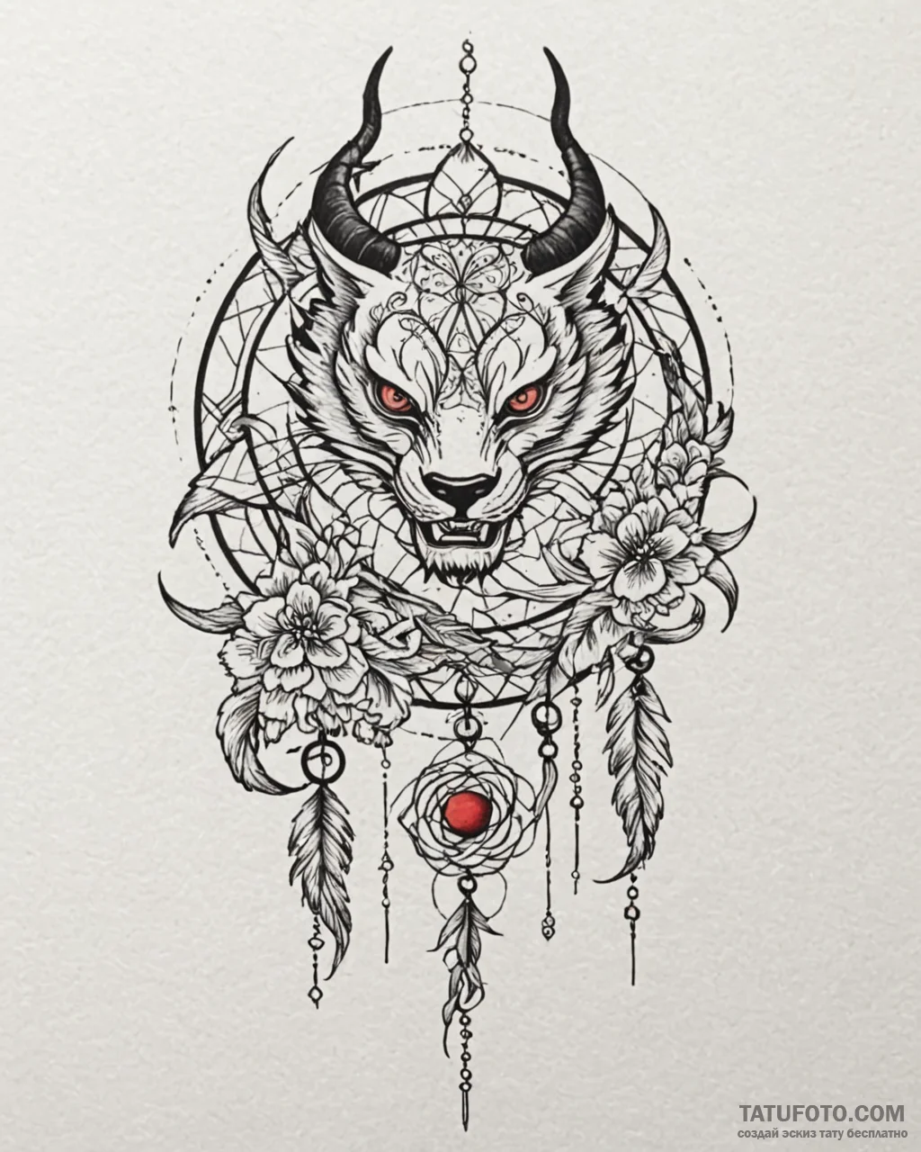 Tattoo sketch a geometric interpretation of a... - эскиз тату (№1752867849_0, 18.07.2025 19:44) — Tatufoto.com
