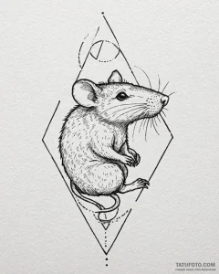 Rat, tattoo line art, on a clean white paper,... - эскиз тату (№1752868714_0, 18.07.2025 19:58) — Tatufoto.com