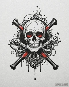 Tattoo sketch a "first kill" icon with a skul... - эскиз тату (№1752868883_0, 18.07.2025 20:01) — Tatufoto.com