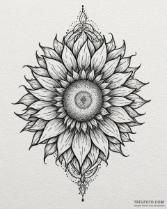 Tattoo design: a stylized sun symbol (like th... - эскиз тату (№1752869140_0, 18.07.2025 20:05) — Tatufoto.com