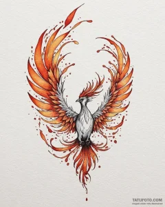 A neo-traditional tattoo design of the firebi... - эскиз тату (№1752869225_0, 18.07.2025 20:07) — Tatufoto.com