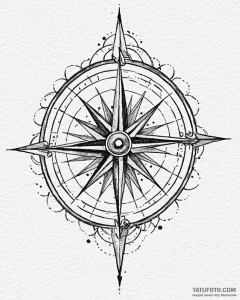 Tattoo sketch a classic 'compass rose' for gu... - эскиз тату (№1752869738_0, 18.07.2025 20:15) — Tatufoto.com