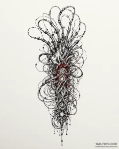 Tattoo sketch a cybernetic arm with intricate... - эскиз тату (№1752869823_0, 18.07.2025 20:17) — Tatufoto.com