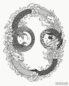 Yin-yang, ink illustration for tattoo, on a c... - эскиз тату (№1752870078_0, 18.07.2025 20:21) — Tatufoto.com