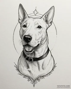 Bull terrier, concept art for tattoo, black a... - эскиз тату (№1752870162_0, 18.07.2025 20:22) — Tatufoto.com