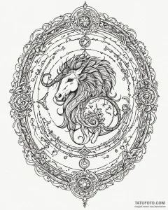 Tattoo design a minimalist zodiac symbol with... - эскиз тату (№1752870246_0, 18.07.2025 20:24) — Tatufoto.com
