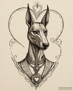 A neo-traditional portrait of anubis, the egy... - эскиз тату (№1752870415_0, 18.07.2025 20:26) — Tatufoto.com