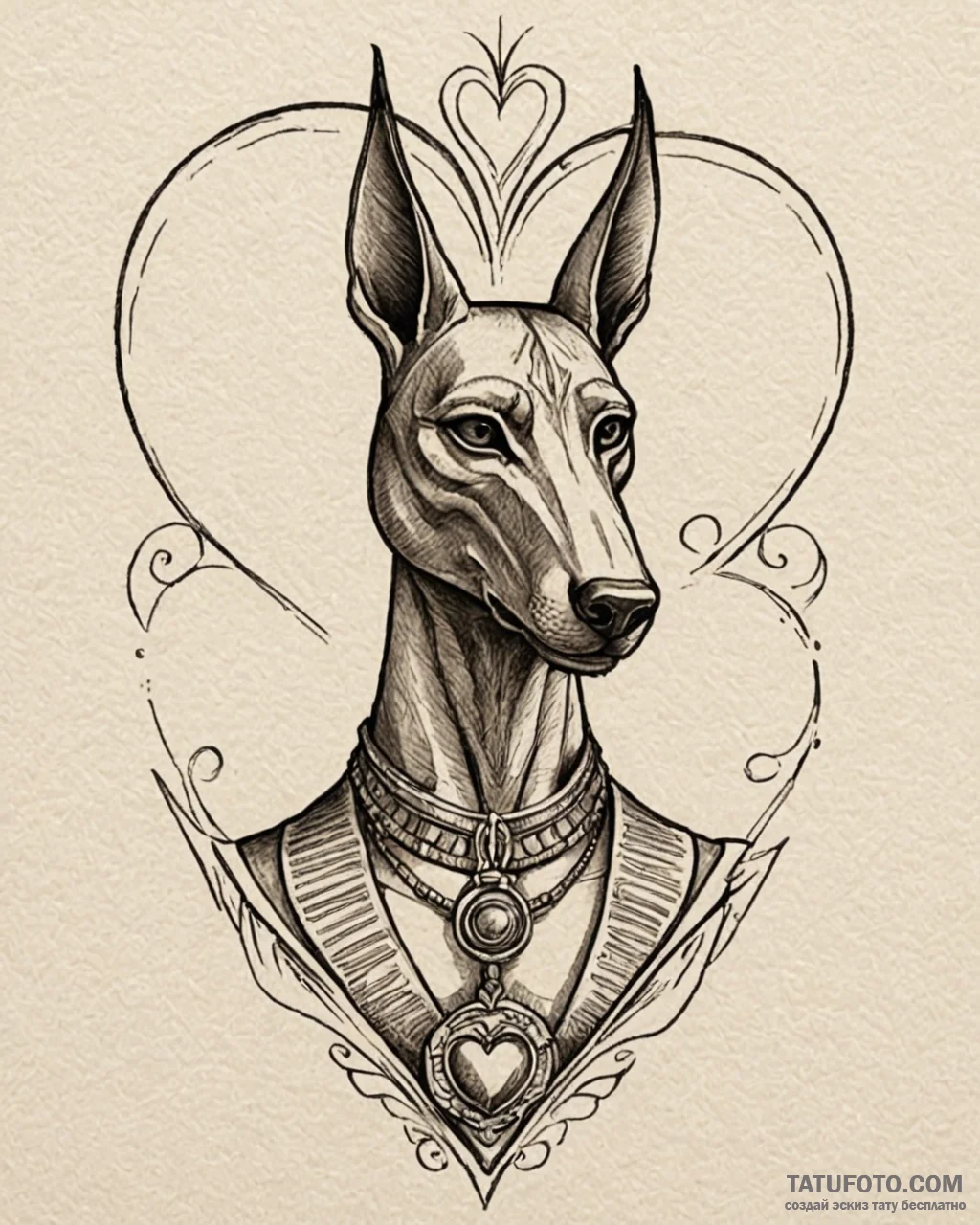 A neo-traditional portrait of anubis, the egy... - эскиз тату (№1752870415_0, 18.07.2025 20:26) — Tatufoto.com