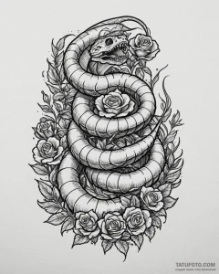 Neo-traditional tattoo design of a sandworm (... - эскиз тату (№1752870501_0, 18.07.2025 20:28) — Tatufoto.com