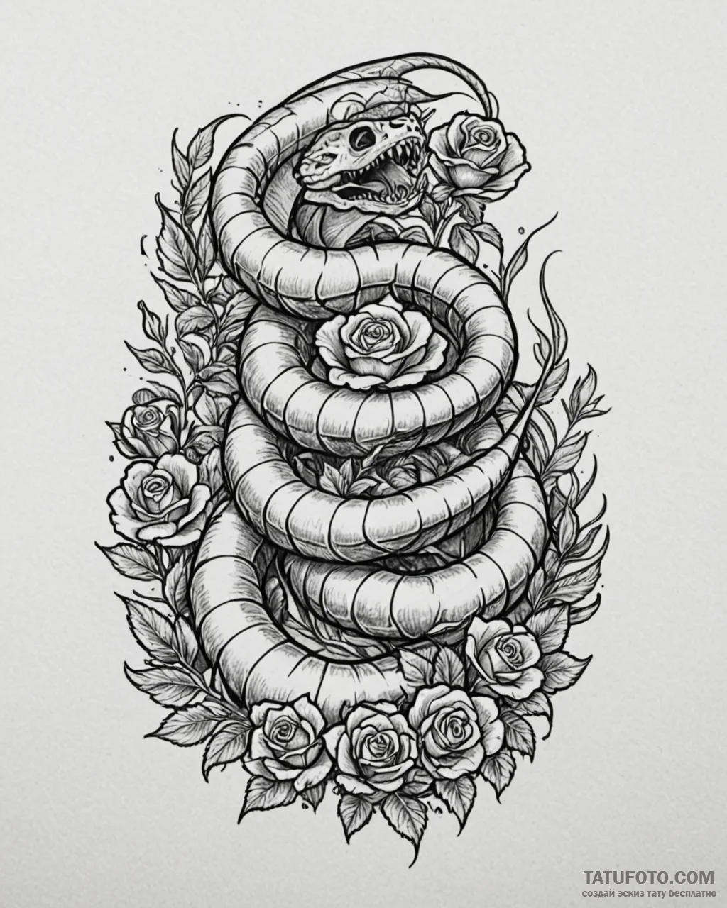Neo-traditional tattoo design of a sandworm (... - эскиз тату (№1752870501_0, 18.07.2025 20:28) — Tatufoto.com