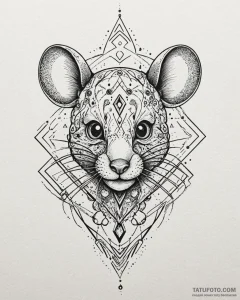 Tattoo sketch a gaming mouse with intricate f... - эскиз тату (№1752870586_0, 18.07.2025 20:29) — Tatufoto.com