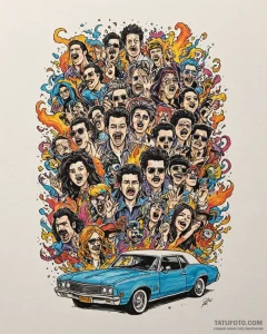 A linework tattoo of the "bohemian rhapsody"... - эскиз тату (№1752870840_0, 18.07.2025 20:34) — Tatufoto.com