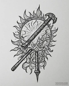 Tattoo design: a blacksmith's hammer and tong... - эскиз тату (№1752872030_0, 18.07.2025 20:53) — Tatufoto.com