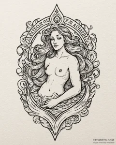 Tattoo sketch aquarius's wavy glyph, flowing... - эскиз тату (№1752872458_0, 18.07.2025 21:00) — Tatufoto.com