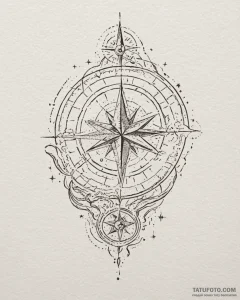 Tattoo design a celestial map with a single,... - эскиз тату (№1752872713_0, 18.07.2025 21:05) — Tatufoto.com