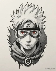 A graphic novel style tattoo of kakashi from... - эскиз тату (№1752872968_0, 18.07.2025 21:09) — Tatufoto.com