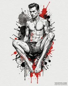 A watercolor tattoo of a "lap dance" from stu... - эскиз тату (№1752873052_0, 18.07.2025 21:10) — Tatufoto.com