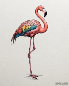 Flamingo, tattoo line art, vibrant colors, fu... - эскиз тату (№1752873137_0, 18.07.2025 21:12) — Tatufoto.com