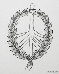 Tattoo design an olive branch, subtly intertw... - эскиз тату (№1752873222_0, 18.07.2025 21:13) — Tatufoto.com