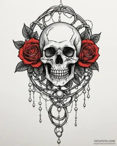 Tattoo design a delicate string of pearls int... - эскиз тату (№1752873306_0, 18.07.2025 21:15) — Tatufoto.com